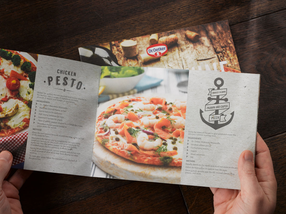 Dr Oetker Pizza and Wine guide photographed on dark wood 5