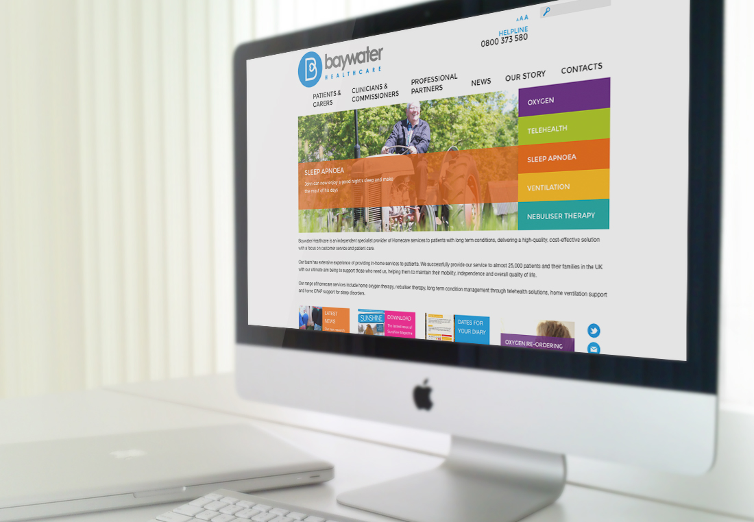 Baywater Healthcare website presented on an iMac screen