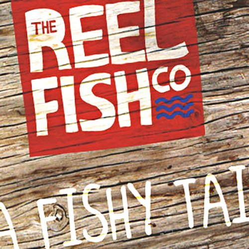reel fish logo on wood featured
